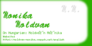 monika moldvan business card
